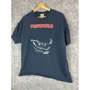 Vintage Pumpkin Head Tshirt Mens XL Horror Movie Promo Grunge Gothic Black Gore